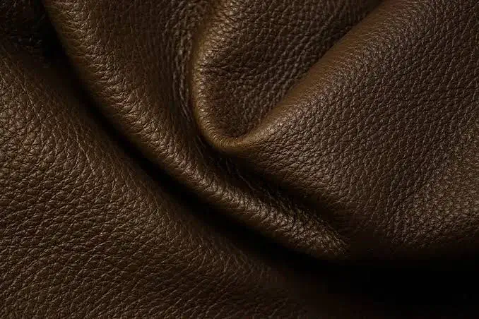Supple genuine leather texture close-up