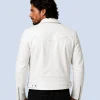 Men's Apex White Genuine Leather Biker Jacket Back