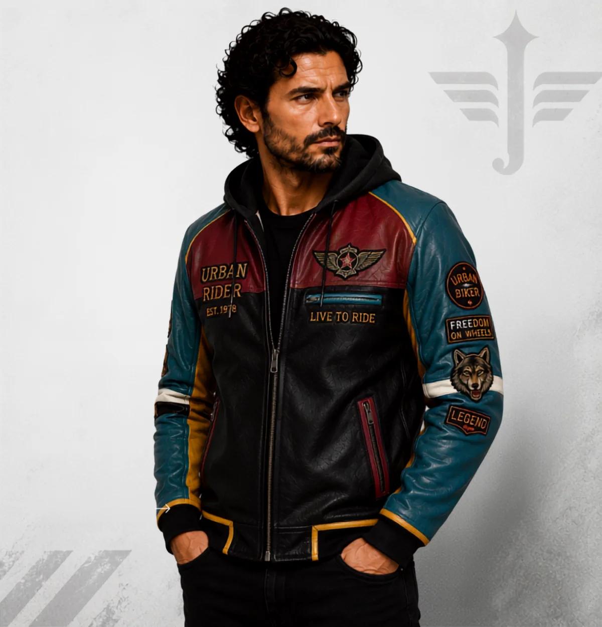 Men's brown leather jacket