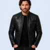Men's Phantom Black Genuine Leather Cafe Racer Jacket