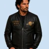New Men’s Cosmic Black Sheepskin Leather Bomber Jacket