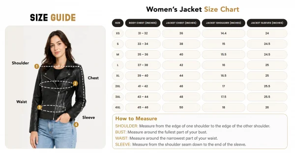 Women size chart jackorist
